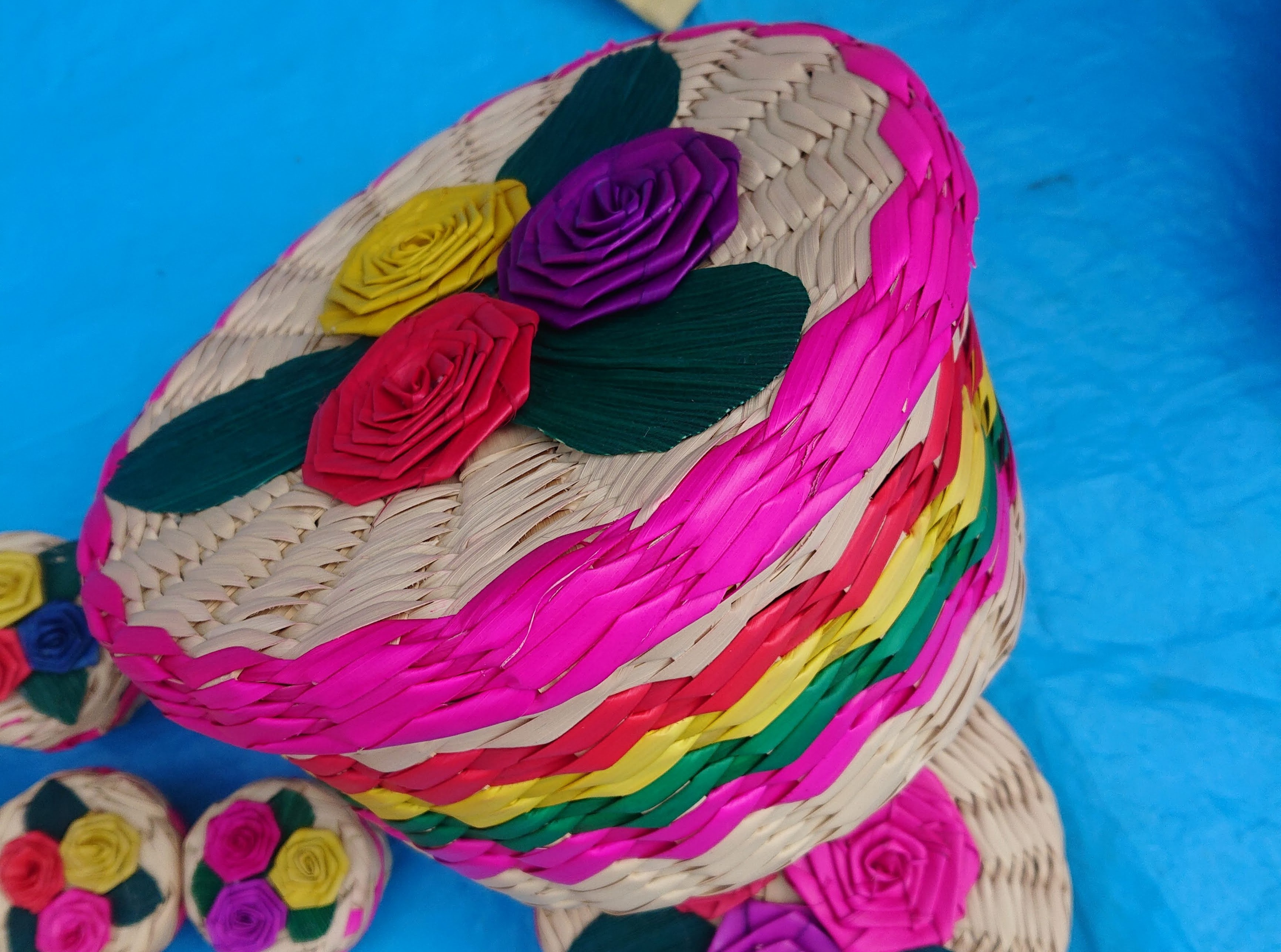 Tortillero de palma flor plana